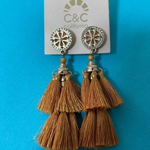 C&C California Gold tassels pierced earrings